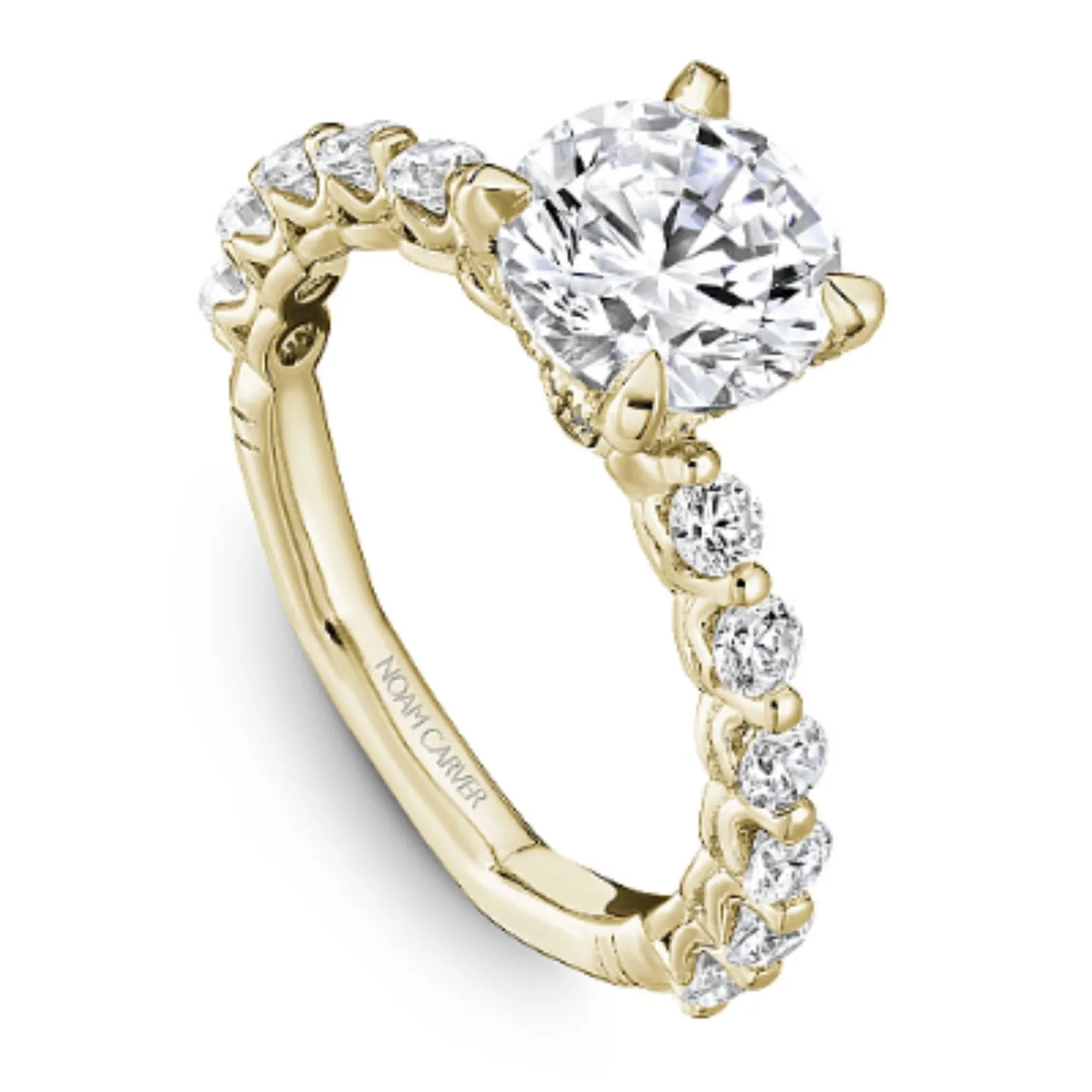 Noam Carver French Set Hidden Halo Diamond Engagement Ring