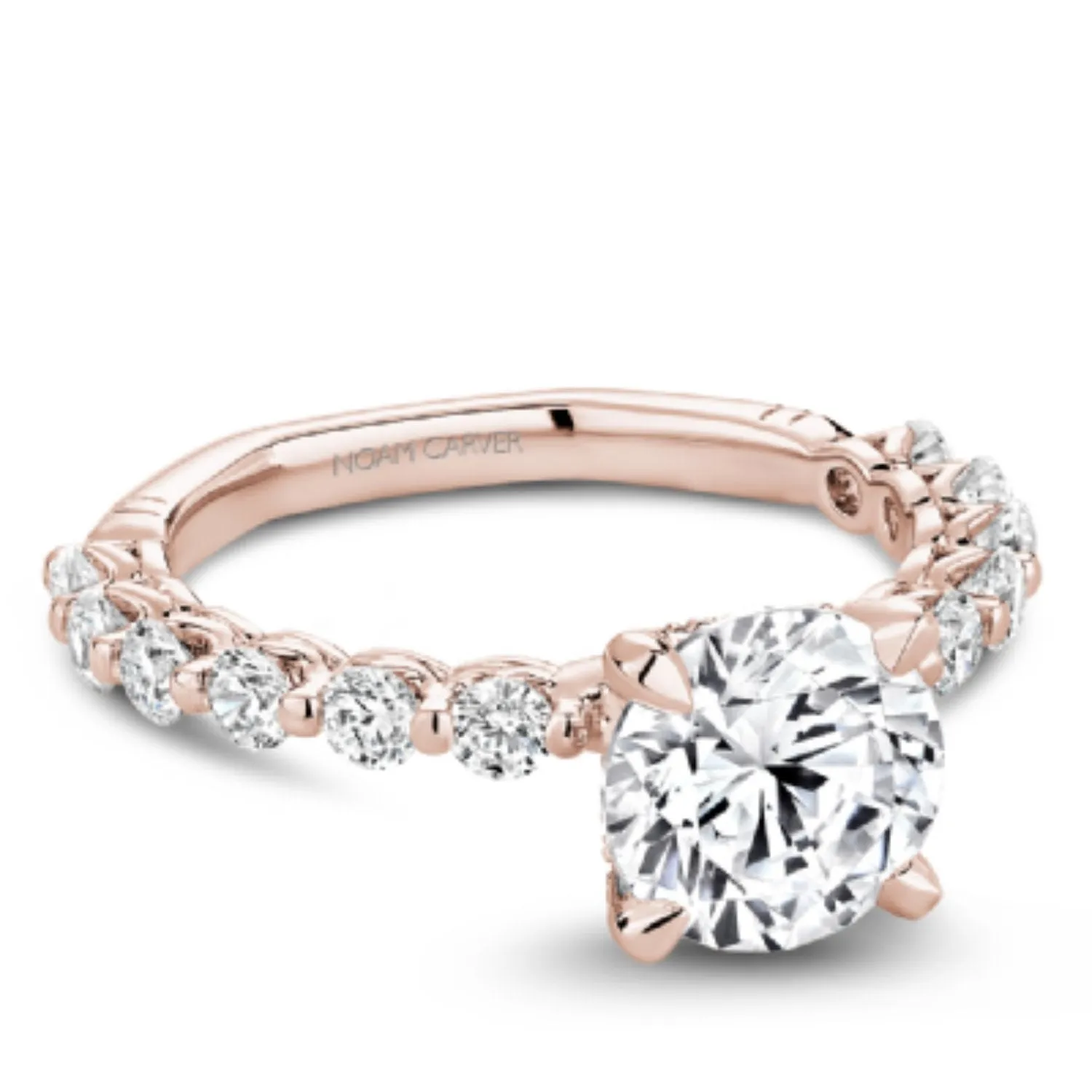 Noam Carver French Set Hidden Halo Diamond Engagement Ring