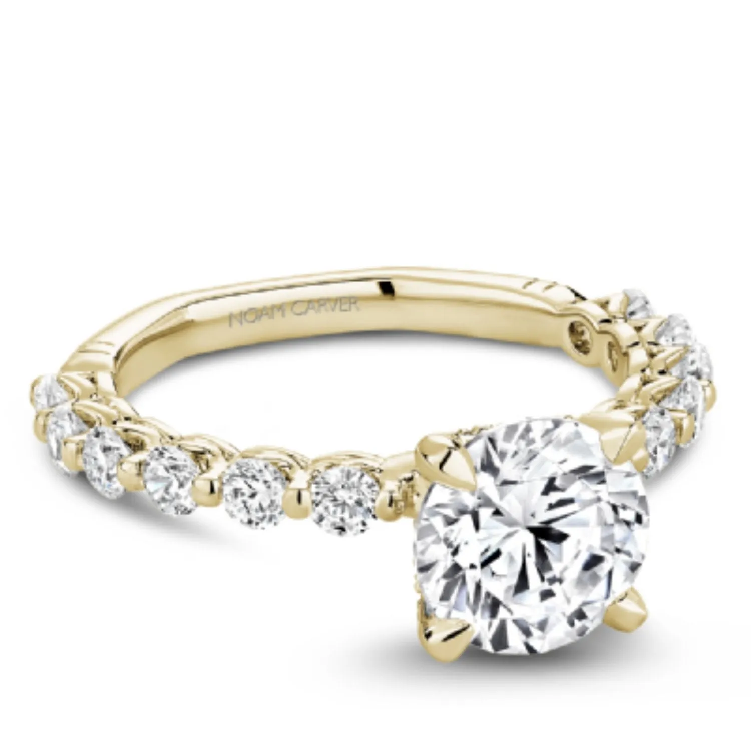Noam Carver French Set Hidden Halo Diamond Engagement Ring
