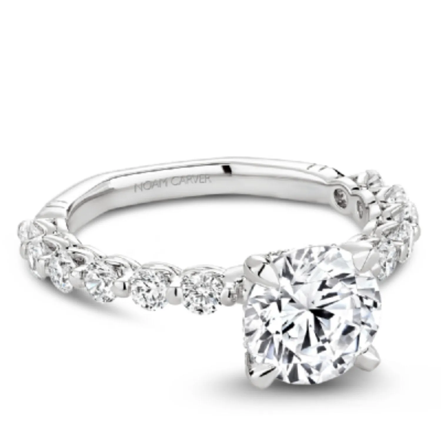 Noam Carver French Set Hidden Halo Diamond Engagement Ring