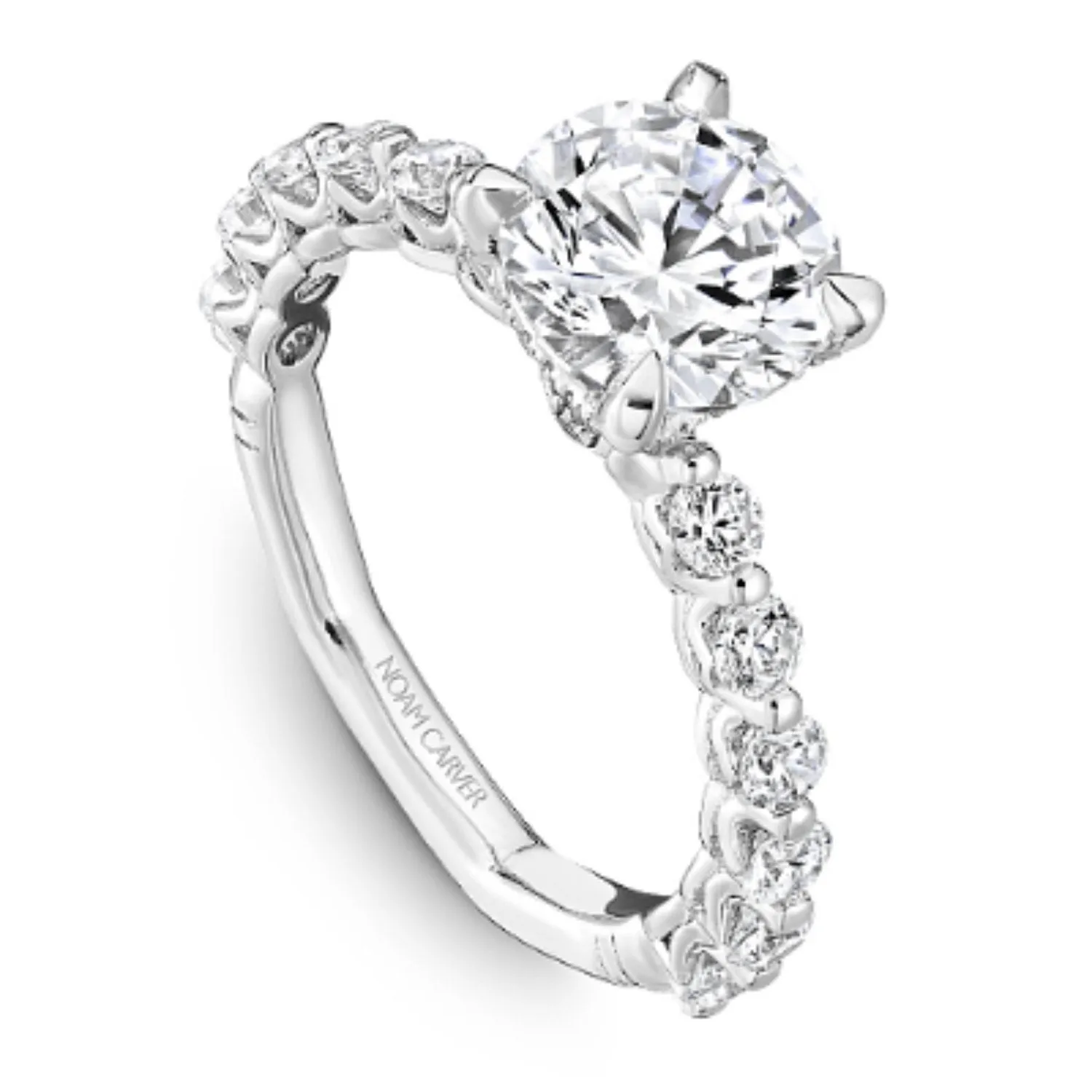 Noam Carver French Set Hidden Halo Diamond Engagement Ring