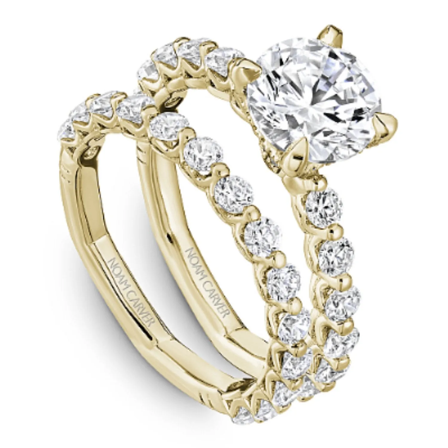Noam Carver French Set Hidden Halo Diamond Engagement Ring