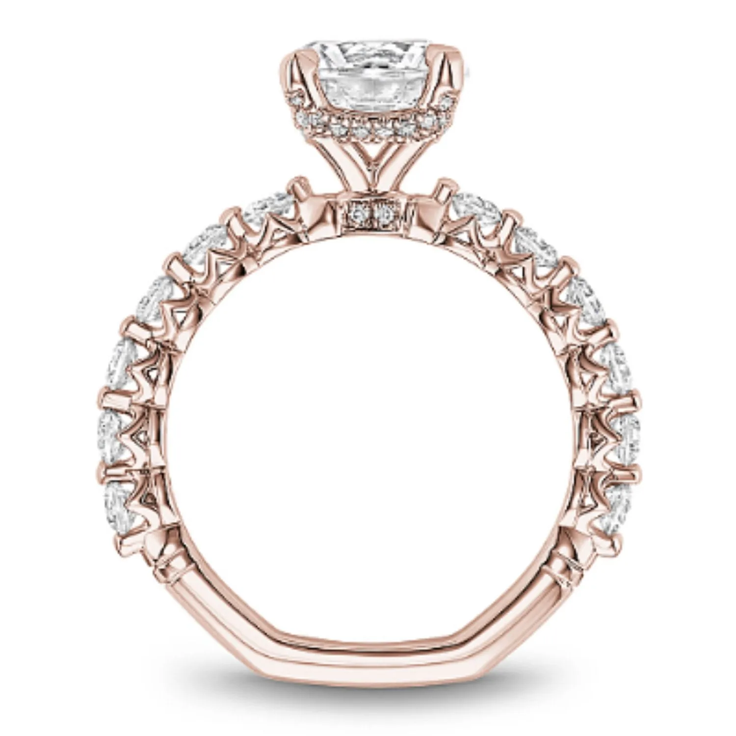 Noam Carver French Set Hidden Halo Diamond Engagement Ring