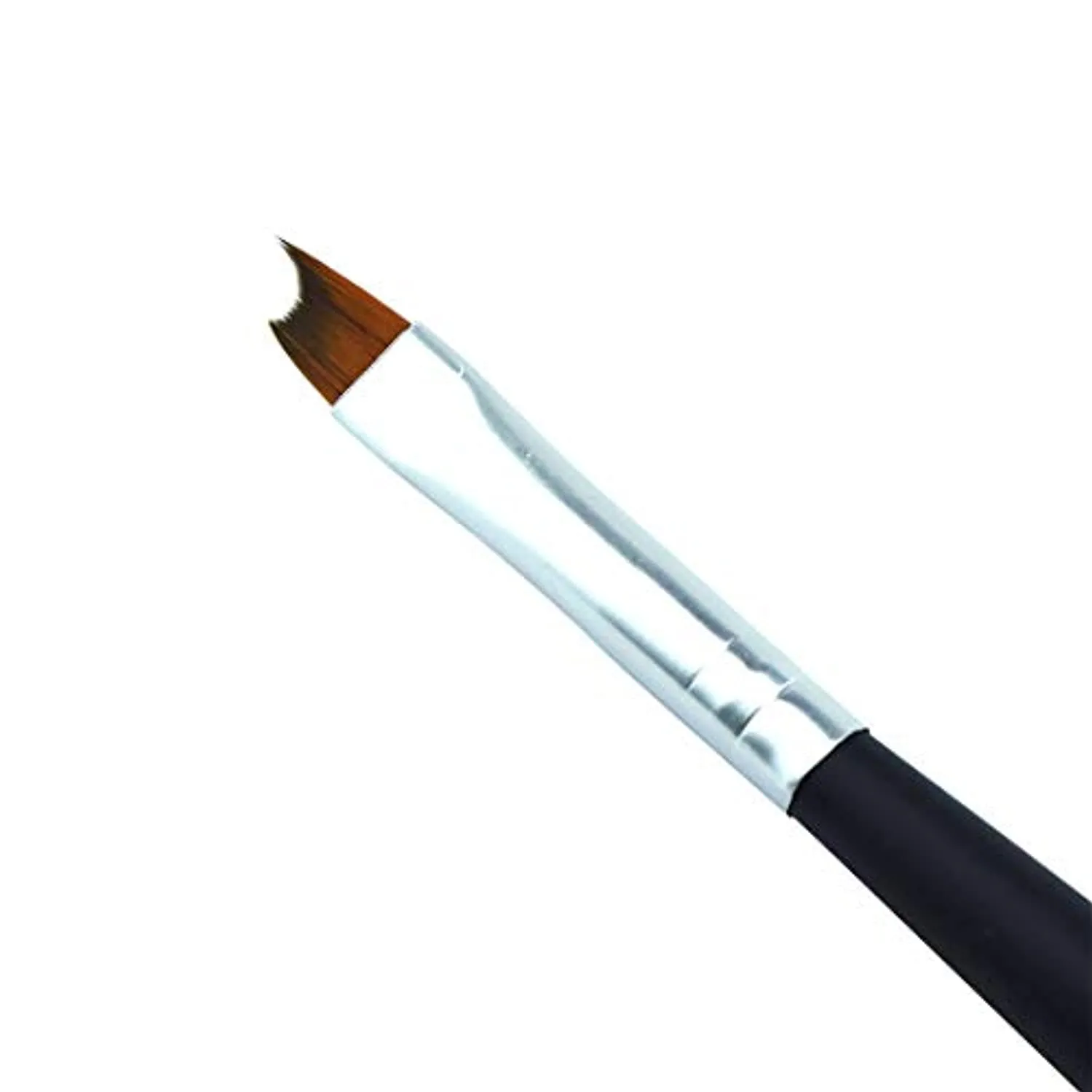 Oblique Head French Tip Nail Brush Black Handle UV Gel Acrylic Painting Drawing Pen Pack of 1