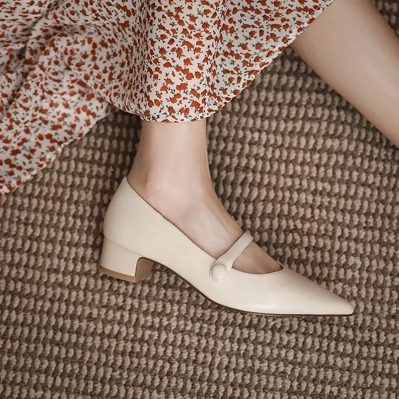 Off-White Black Block Heel Mary Jane Pumps #001008
