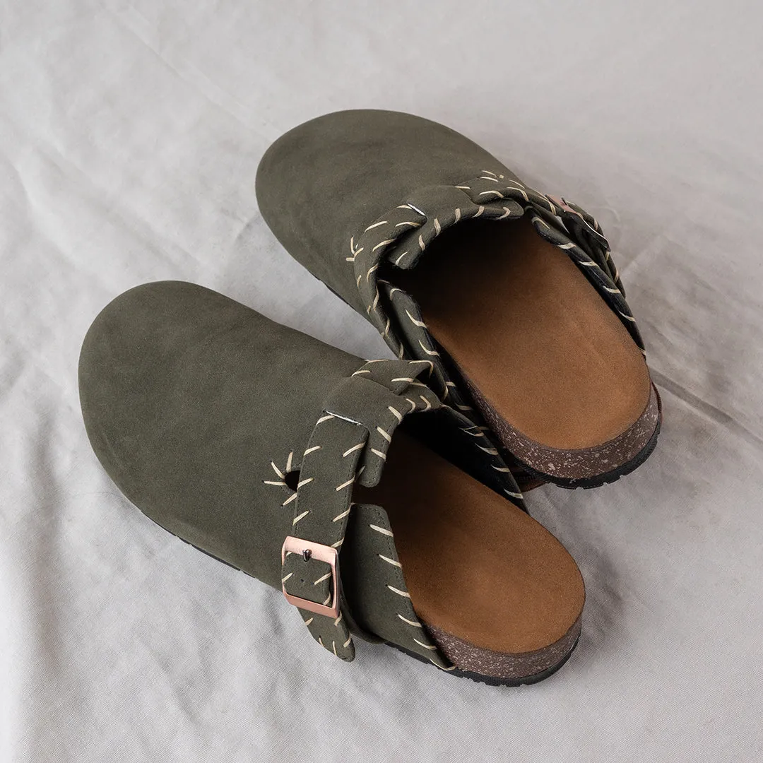 Olive Suede Catanella with Buckle