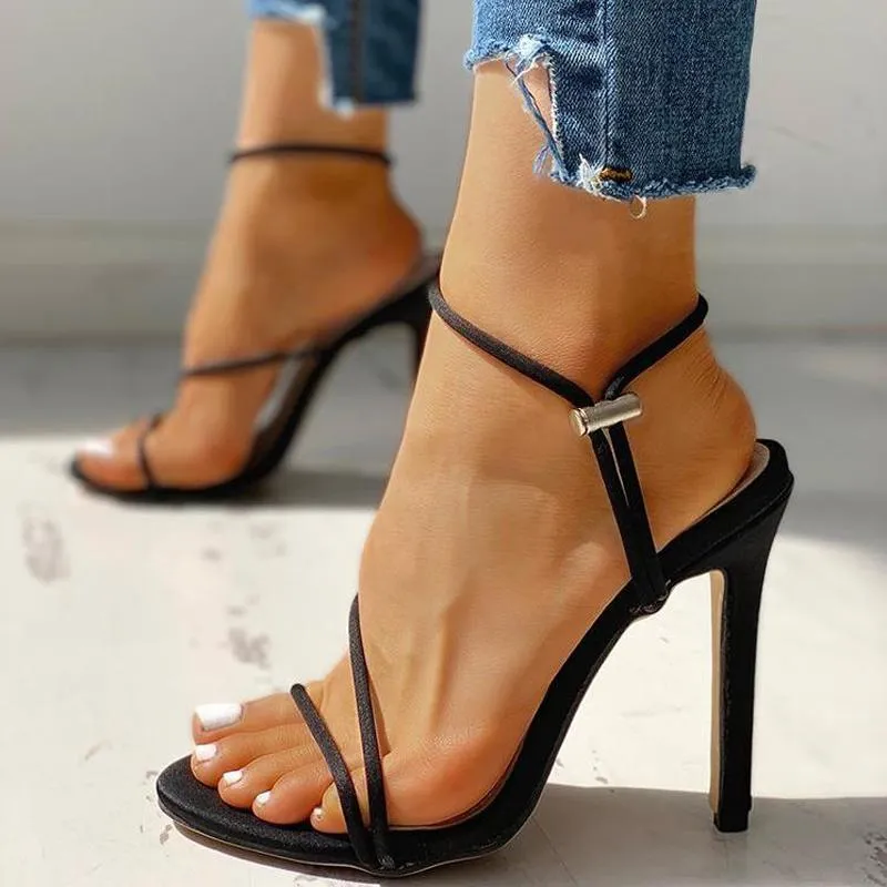 Open Toe Slingback Thin Heeled Sandals