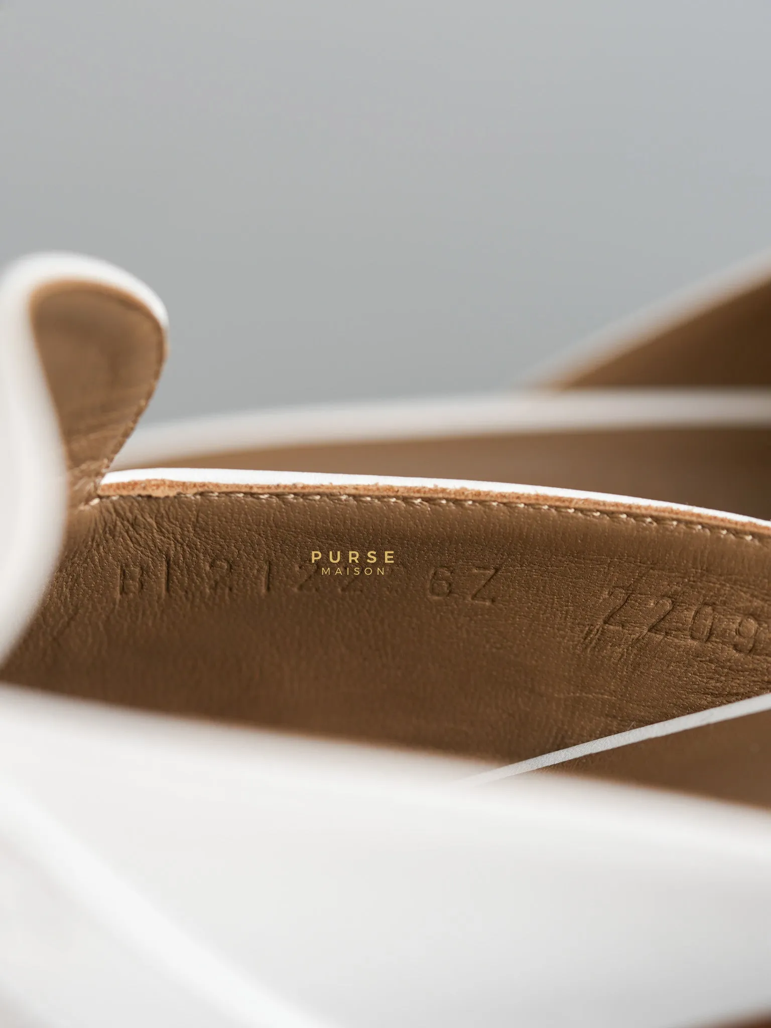 Oz White Leather Mules Palladium Hardware Size 37.5 EU (23.5 cm)