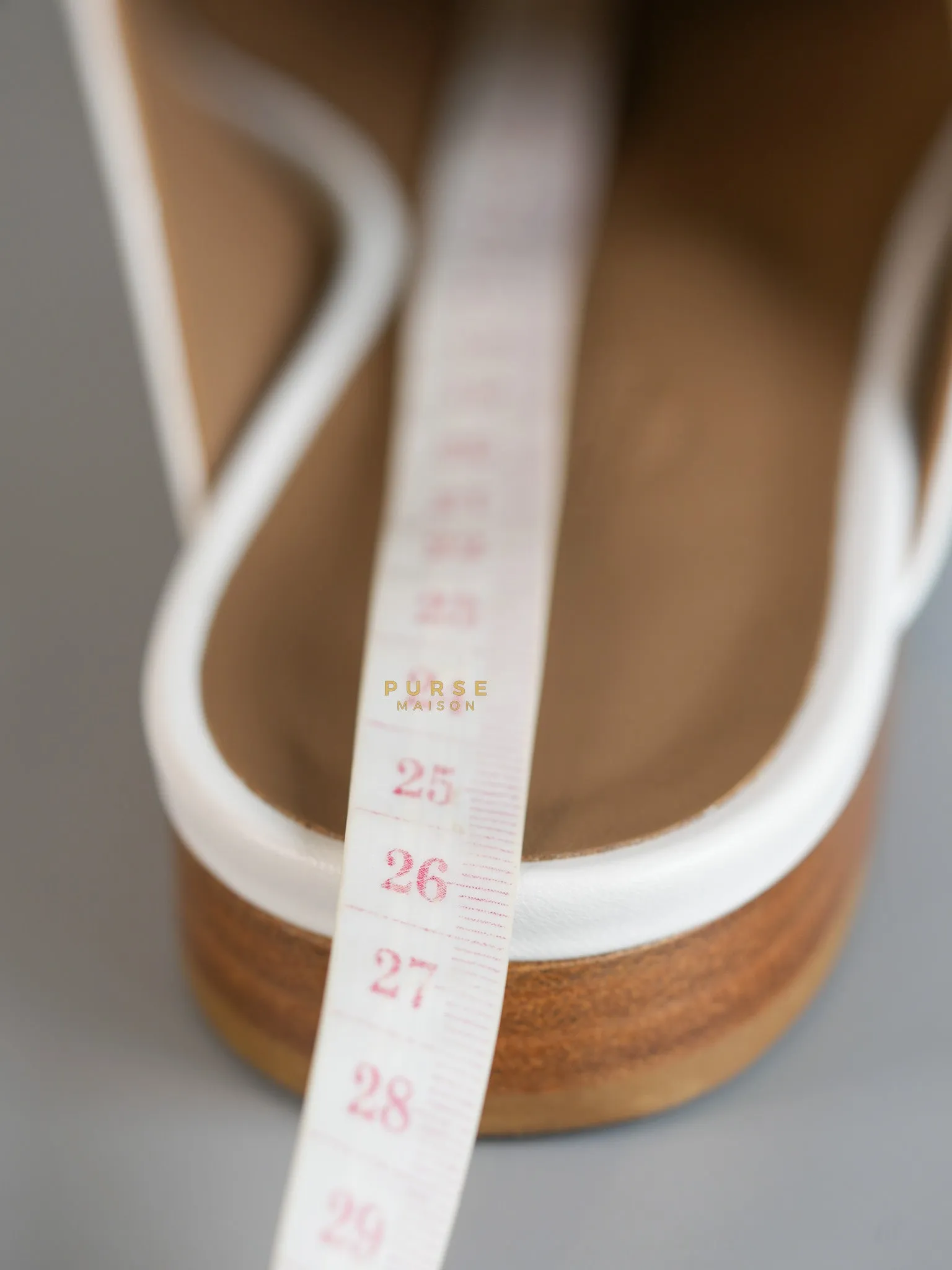 Oz White Leather Mules Palladium Hardware Size 37.5 EU (23.5 cm)