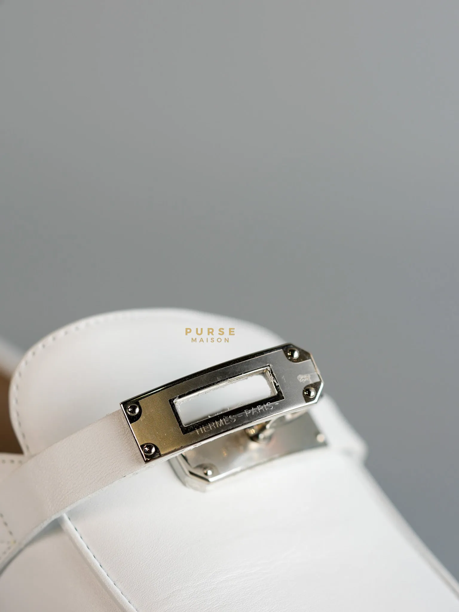 Oz White Leather Mules Palladium Hardware Size 37.5 EU (23.5 cm)