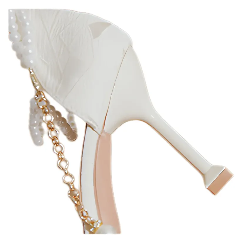 Pearl Strap Pointed-Toe Sandals