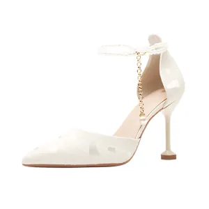 Pearl Strap Pointed-Toe Sandals