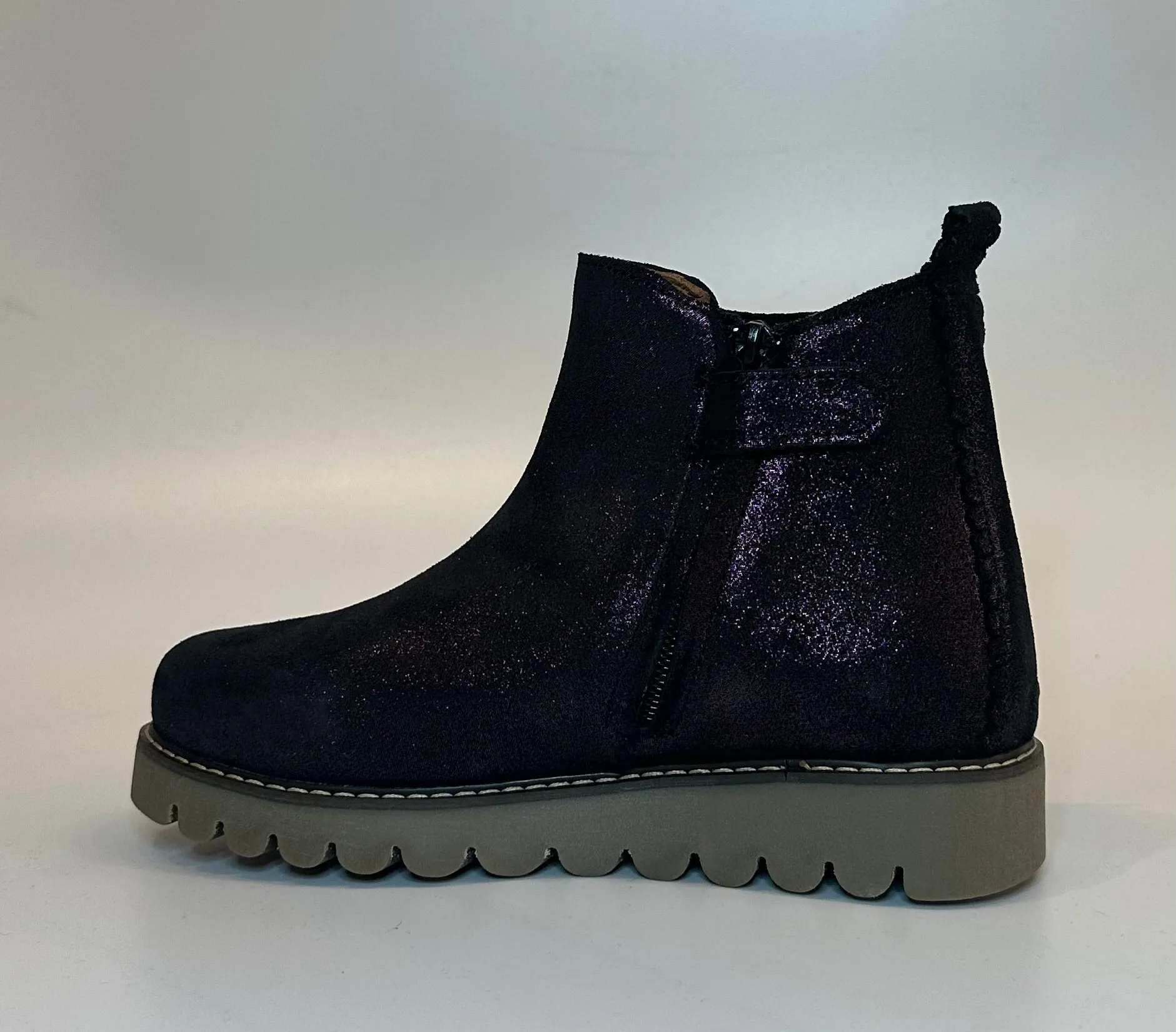 Petasil Gladis Bordo Glitter Leather Ankle Boot