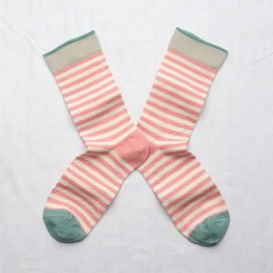 Pink Peach Stripe Socks