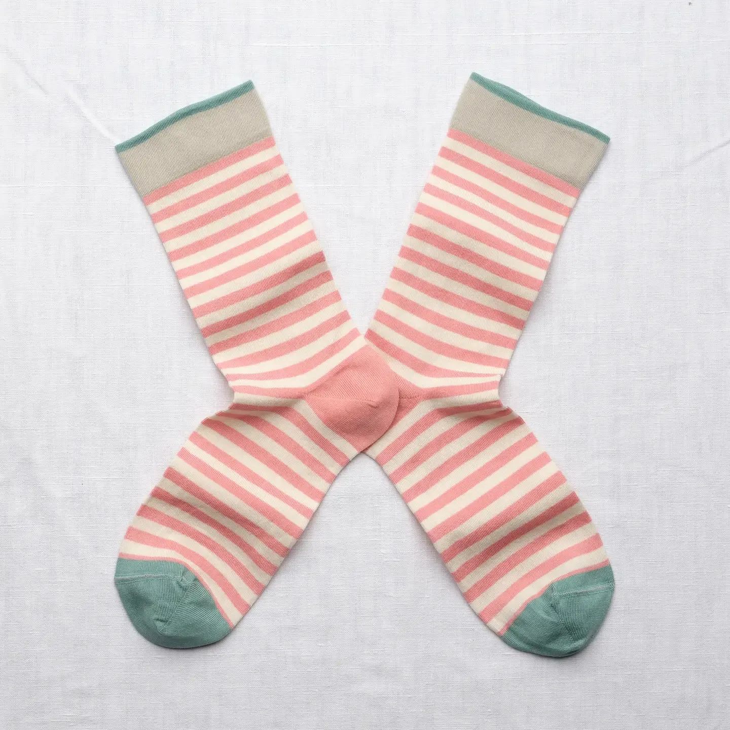 Pink Peach Stripe Socks