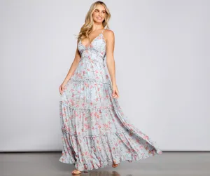 Quinn Formal Floral Charming Ruffled A-Line Dress