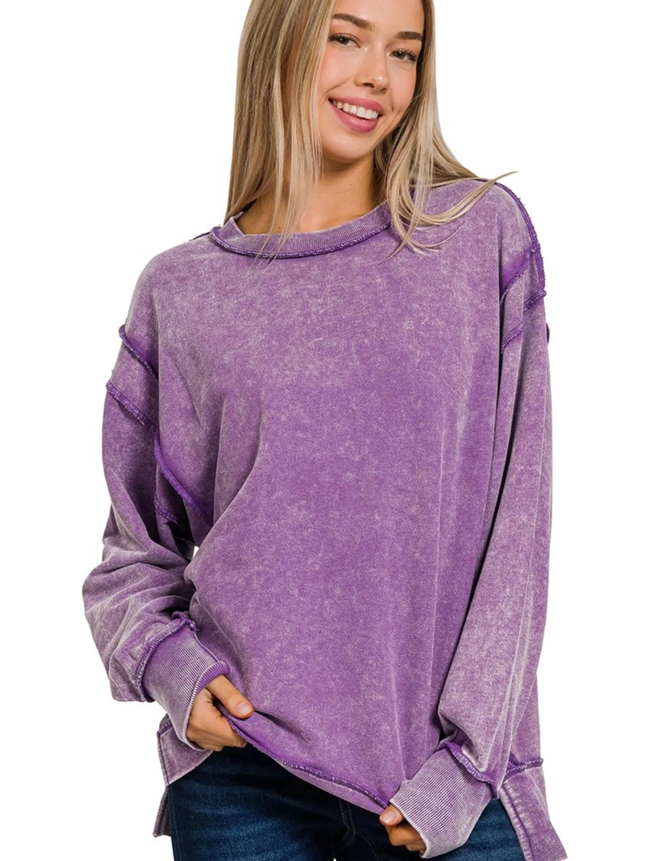 Ready to Chill Sweatshirt: Violet