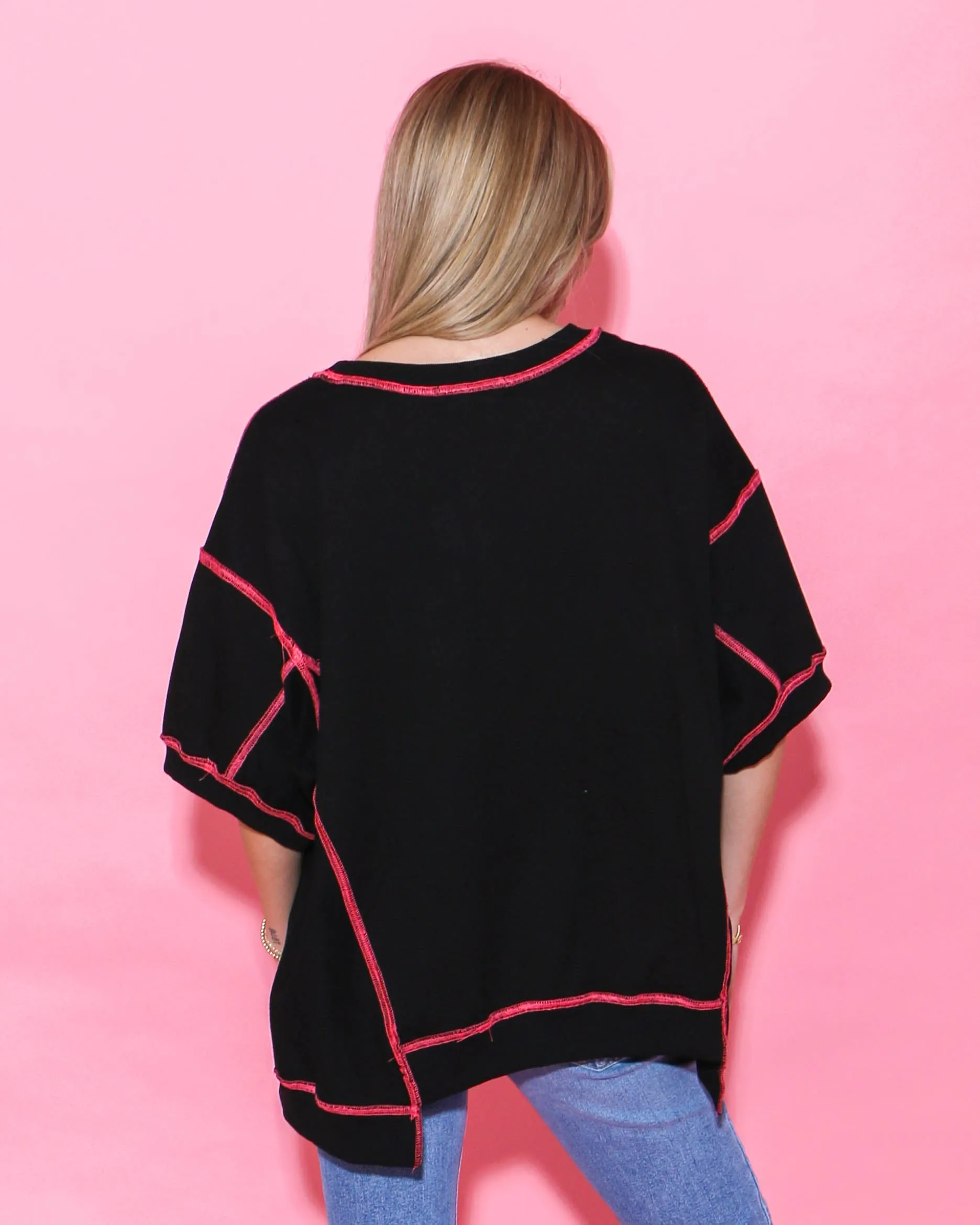 Sequin Crawfish French Terry Top