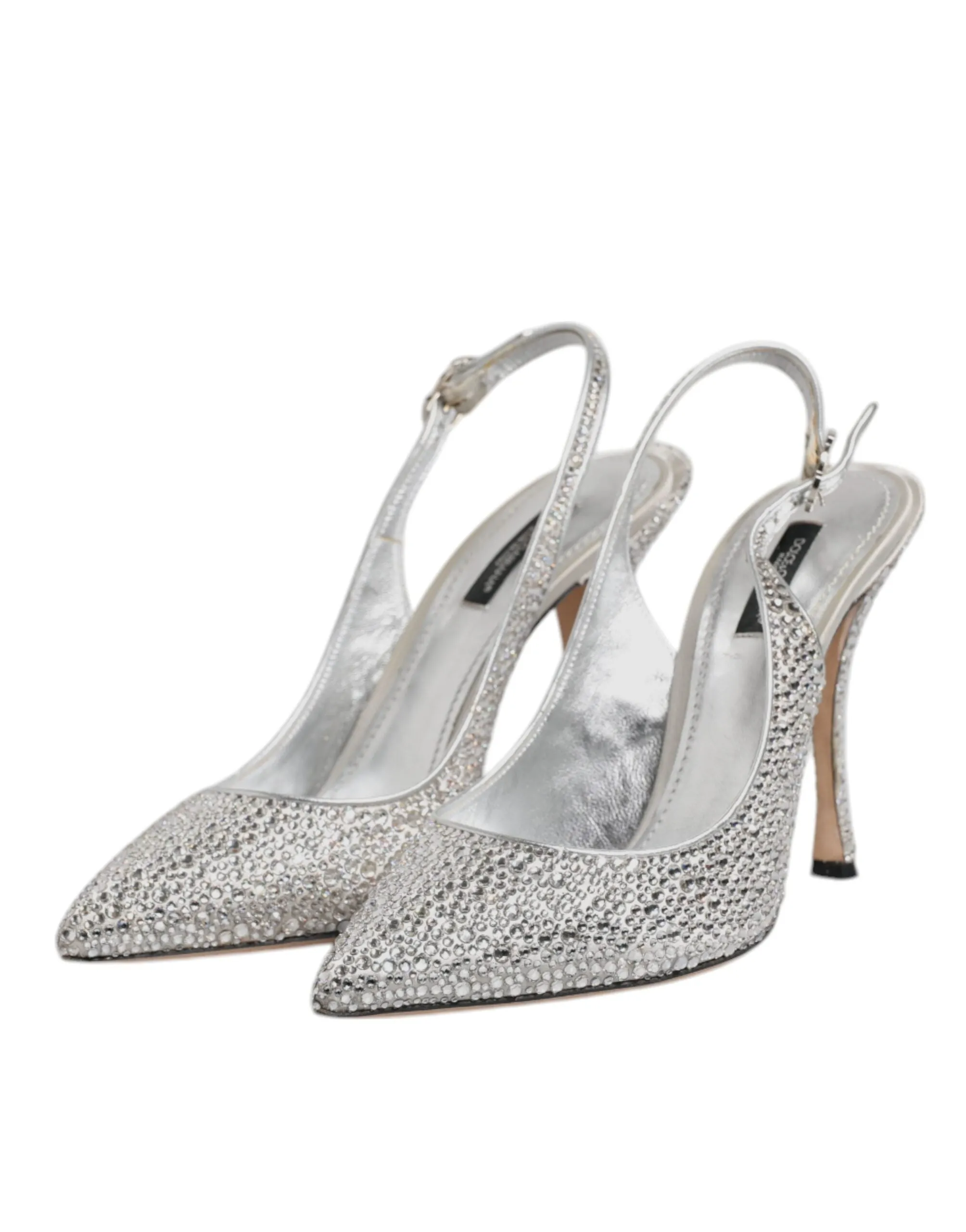 Silver Crystal Embellish Stiletto Heels Shoes