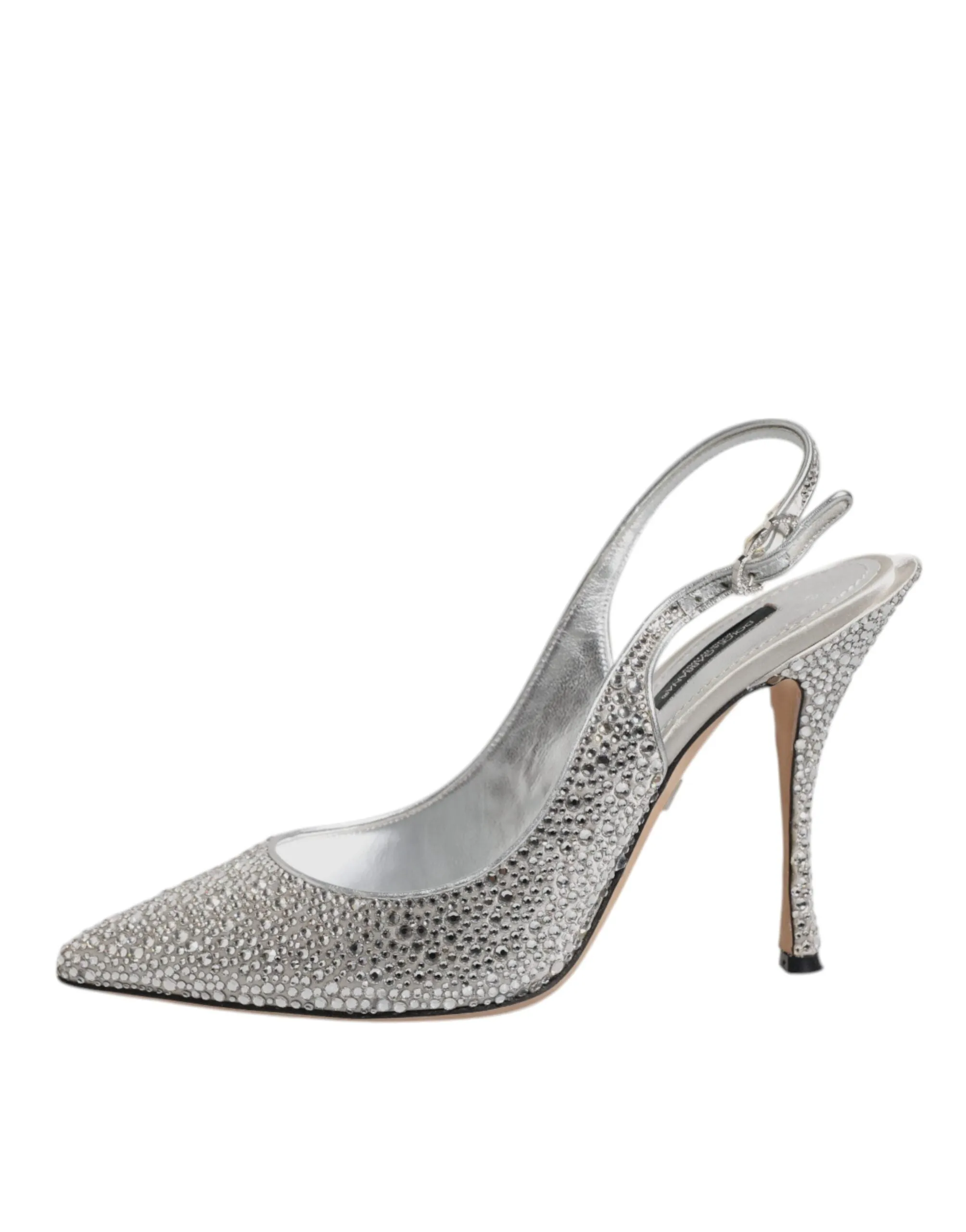 Silver Crystal Embellish Stiletto Heels Shoes