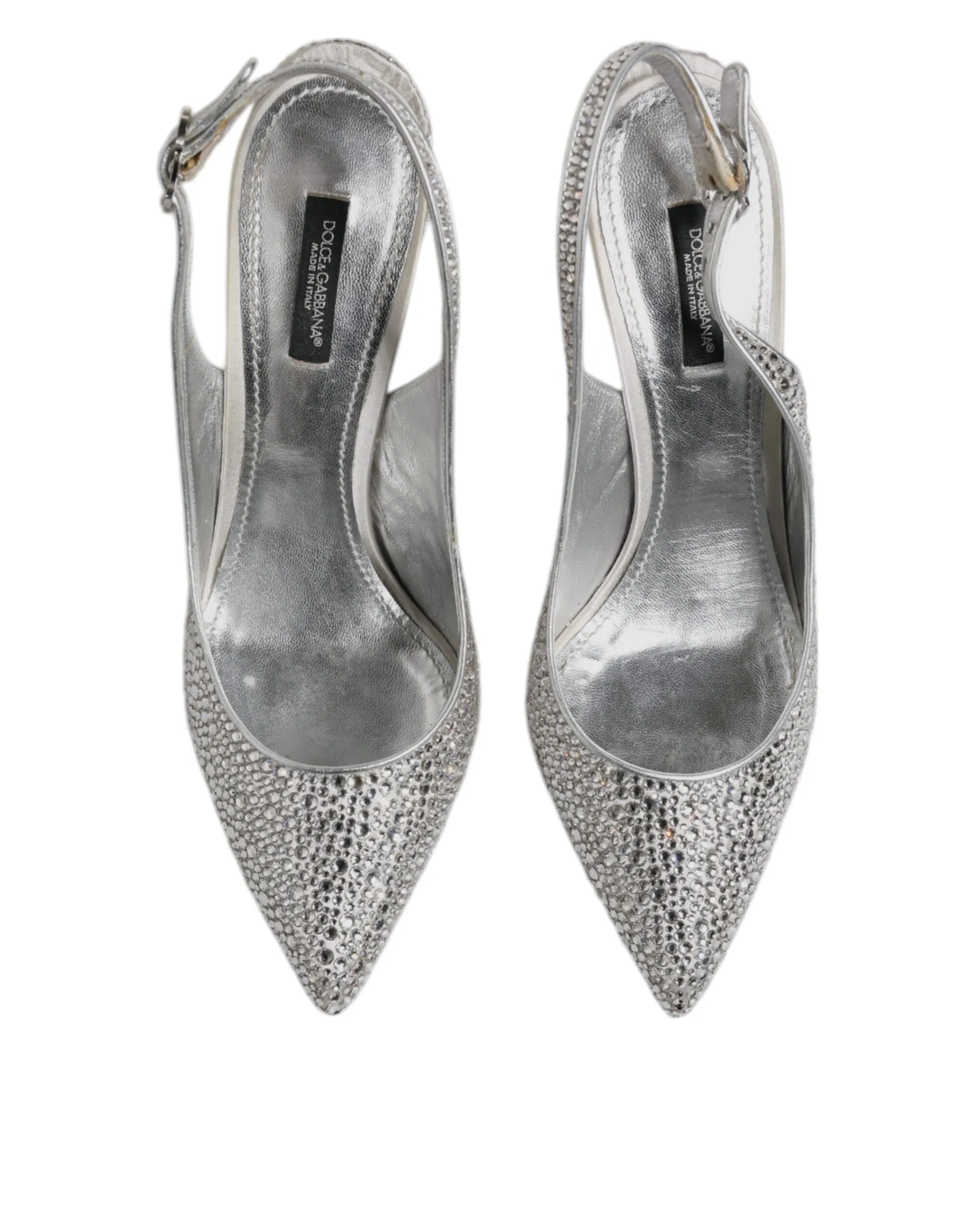 Silver Crystal Embellish Stiletto Heels Shoes