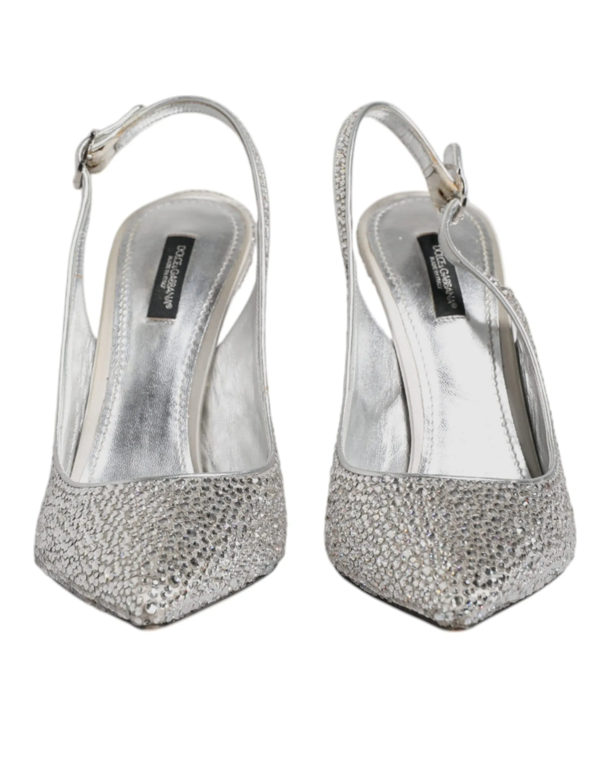 Silver Crystal Embellish Stiletto Heels Shoes