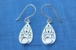 Silver Filigree Bezel Cup French Wire Earring Blanks