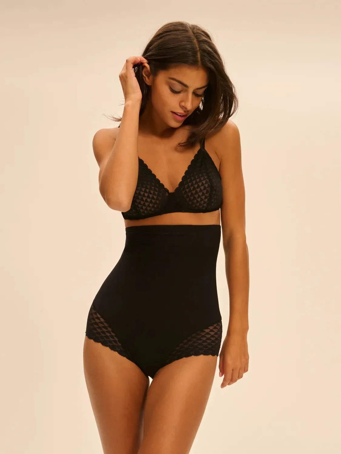 Simone Perele Subtile High Waist Shaping Brief - Black