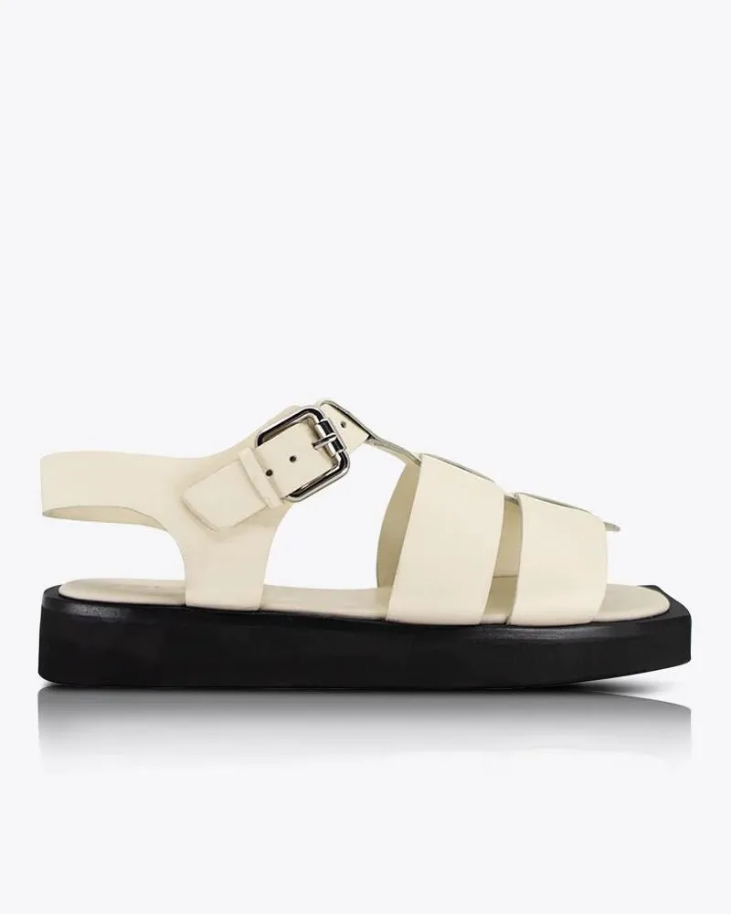 Sol Sana Hawkins Off White/ Black Platform Sandals