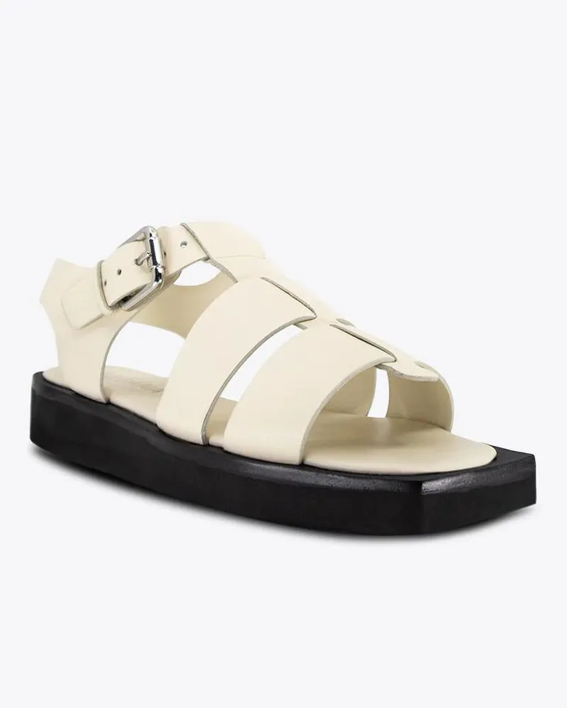 Sol Sana Hawkins Off White/ Black Platform Sandals