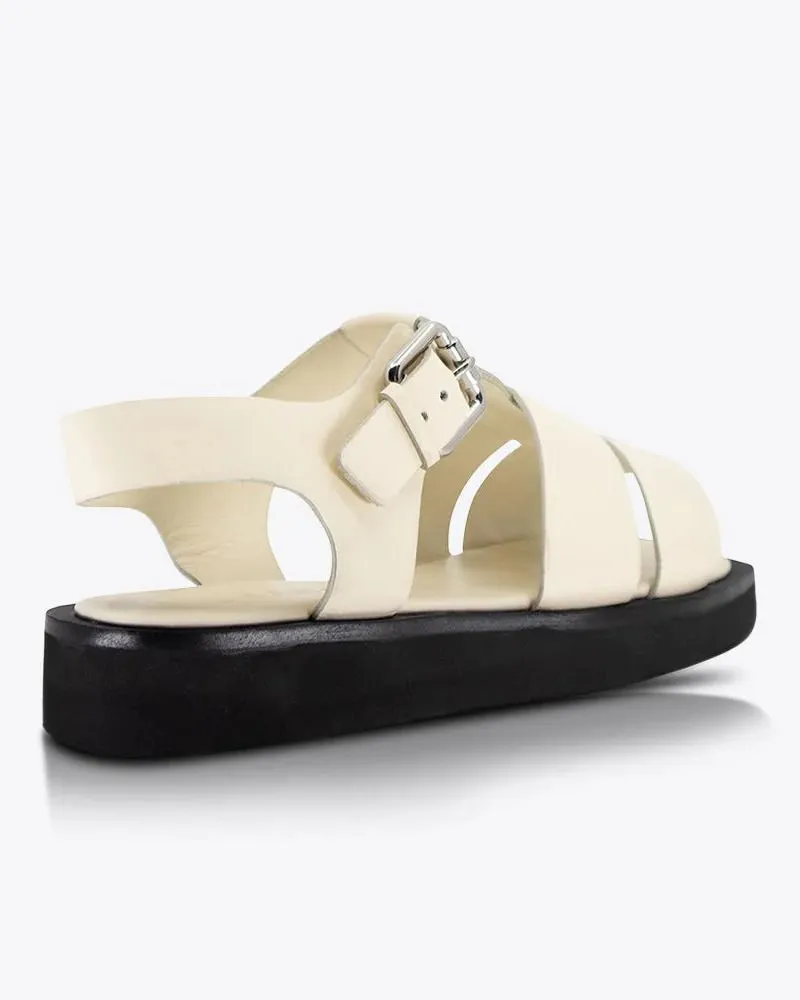 Sol Sana Hawkins Off White/ Black Platform Sandals