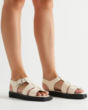 Sol Sana Hawkins Off White/ Black Platform Sandals