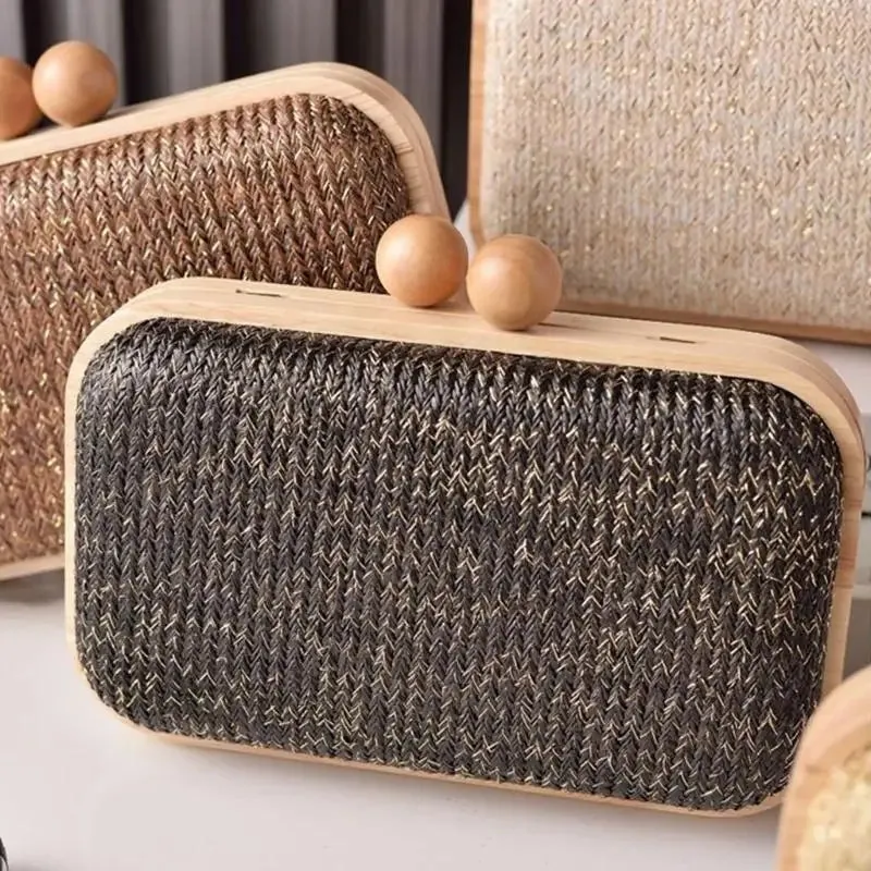 Straw Clutch Purses for Women Summer Beach Bags Envelope Woven Clutch Handbags