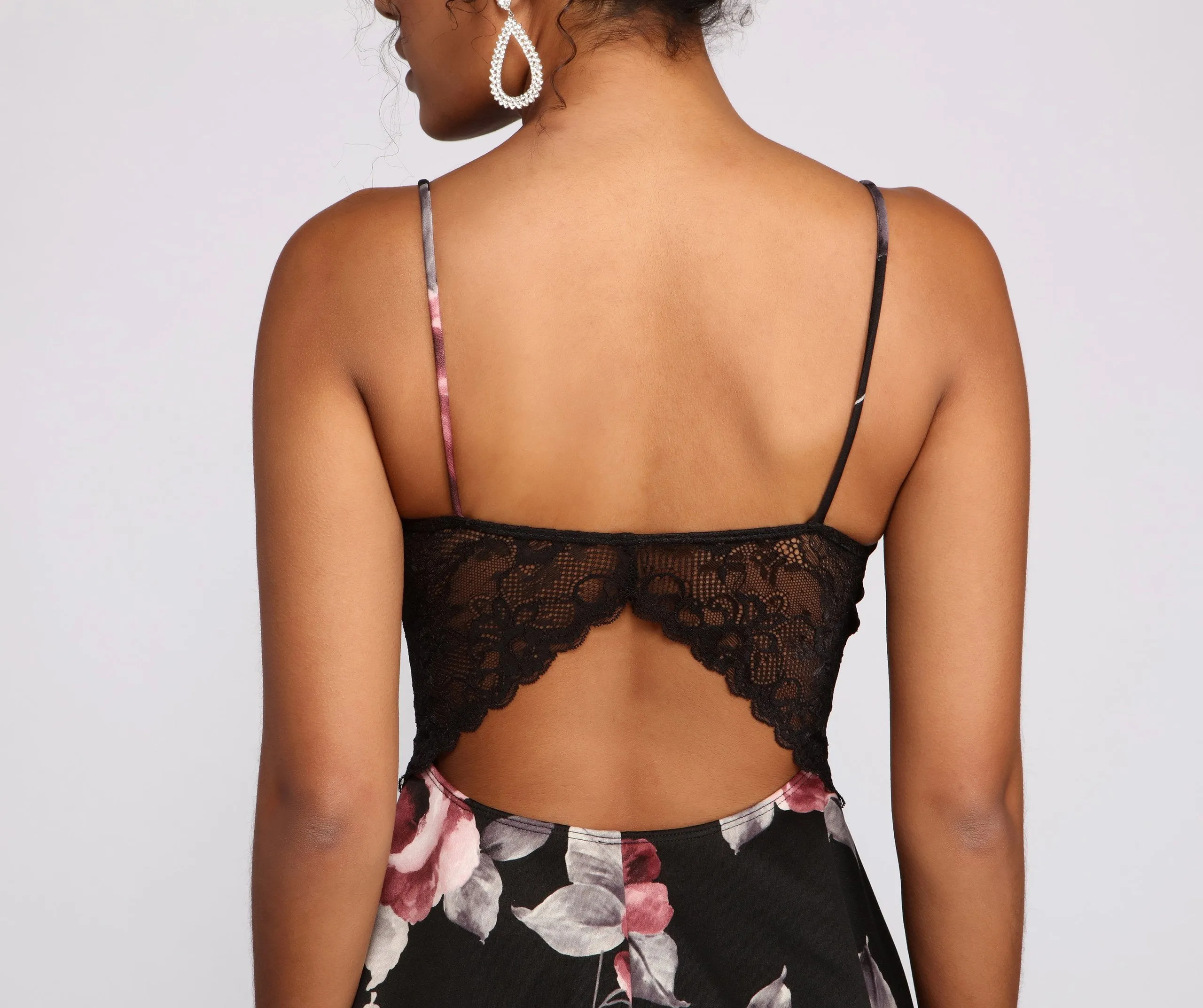 Stunning Florals Scuba Charming and Lace Skater Dress