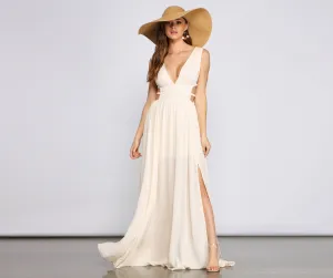 Style Icon Gauze Charming Cutout Maxi Dress