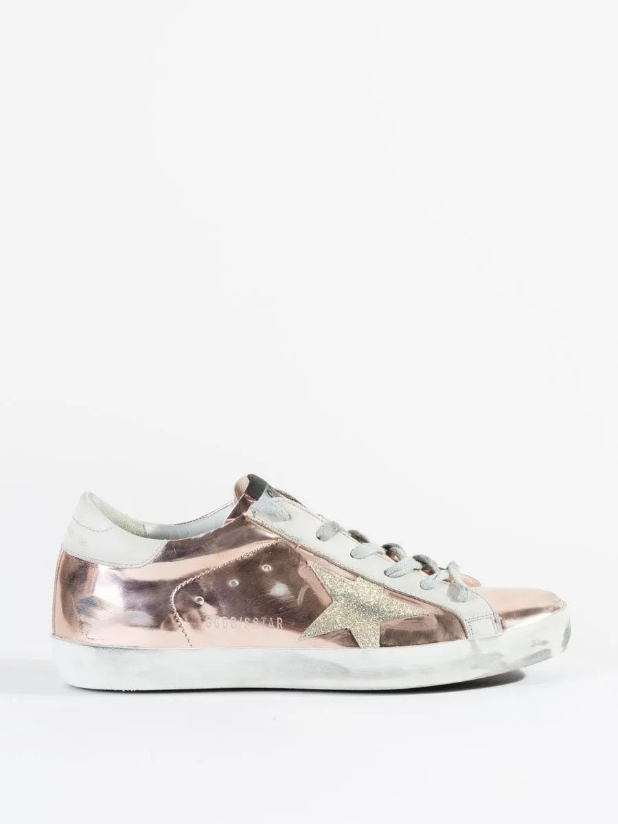 superstar sneaker - pink pearl glitter