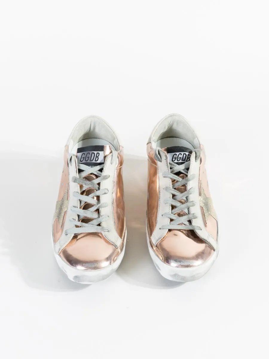 superstar sneaker - pink pearl glitter