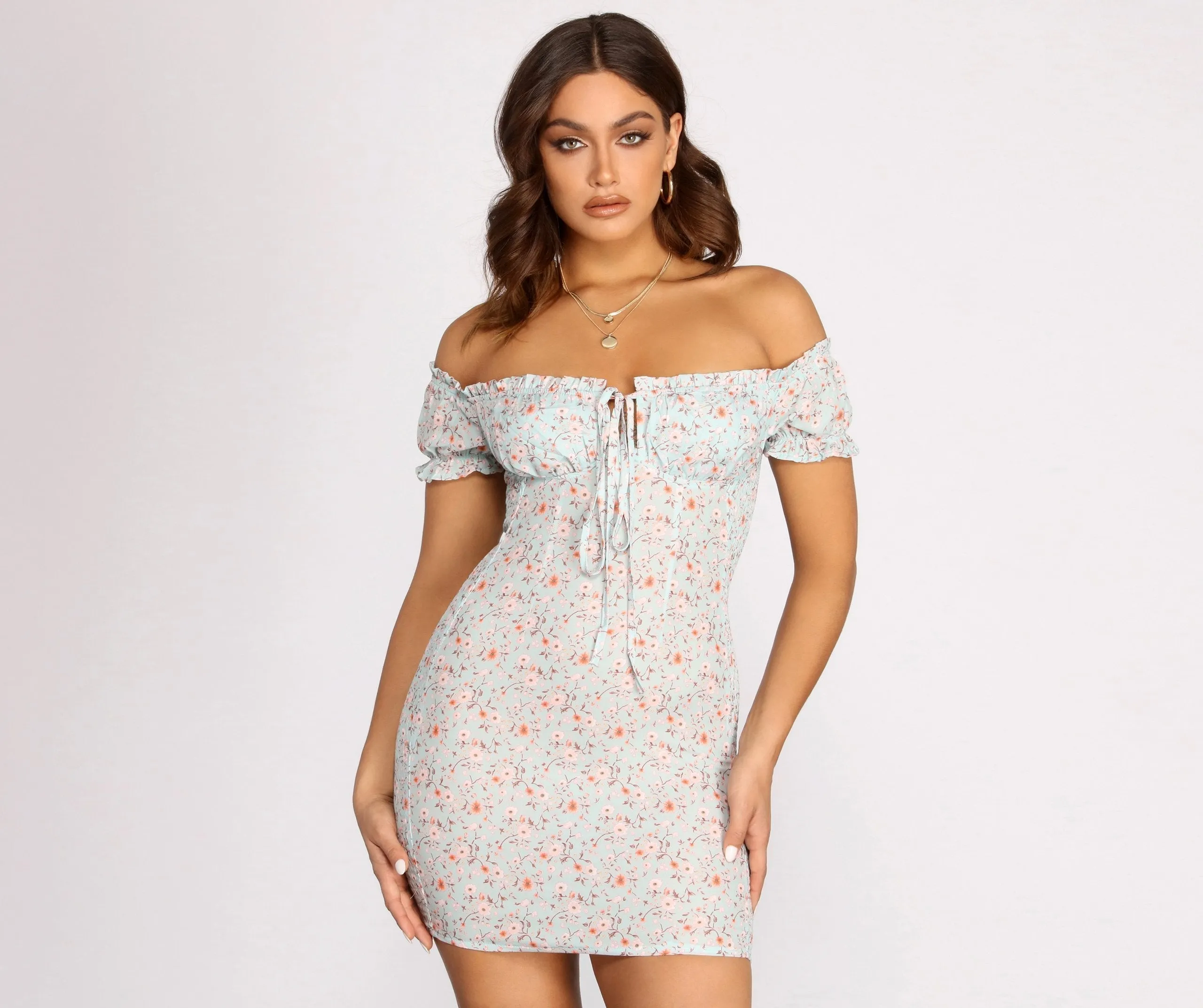 Sweet Florals Stylish Smocked Mini Dress