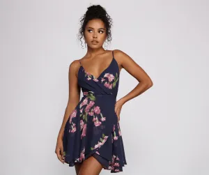 Sweet Moments Floral Charming Chiffon Skater Dress