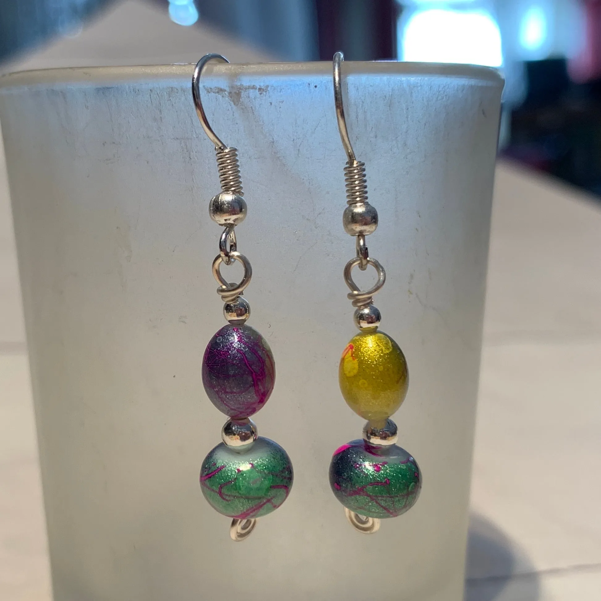 Throwing Paint at the Problem - surprise mini earrings