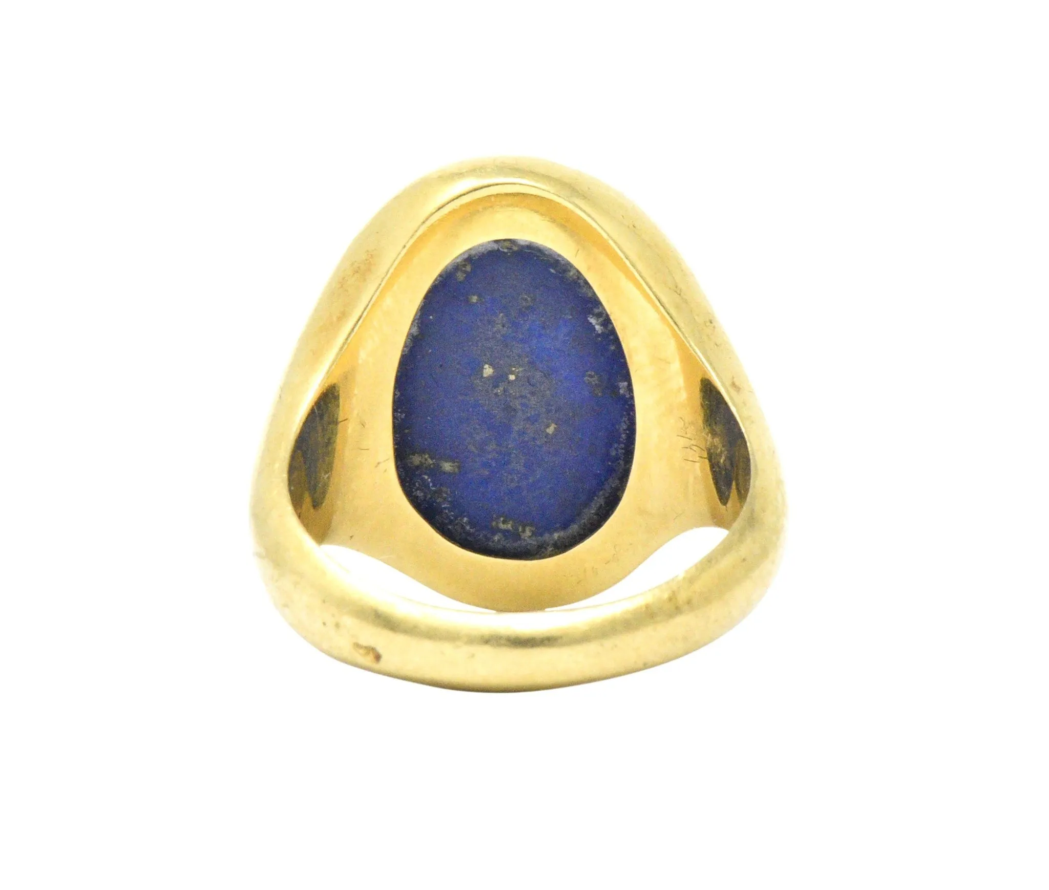 Victorian French Lapis Lazuli Intaglio 18 Karat Gold Signet Ring