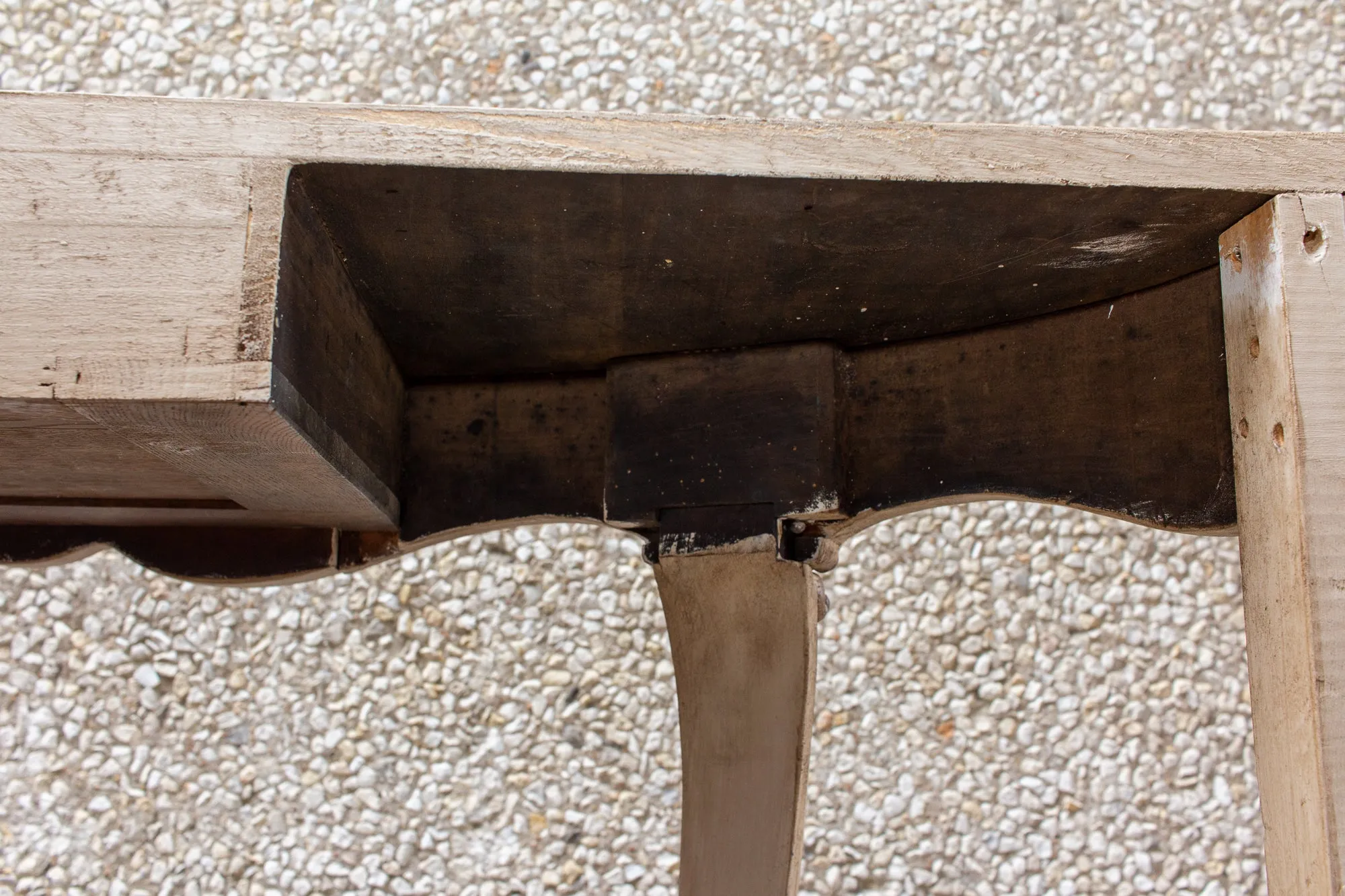 Vintage French Demilune Console Table