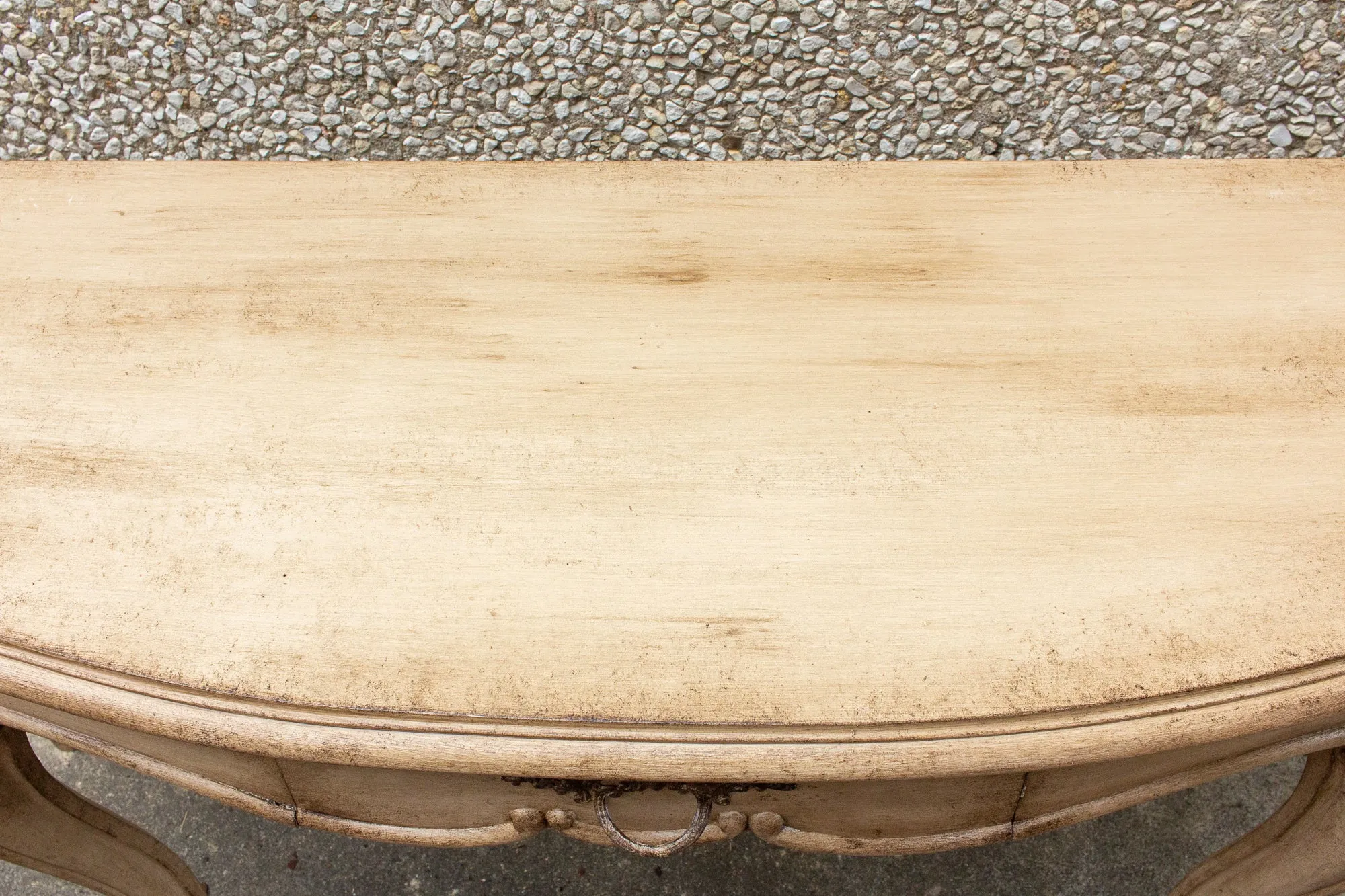 Vintage French Demilune Console Table