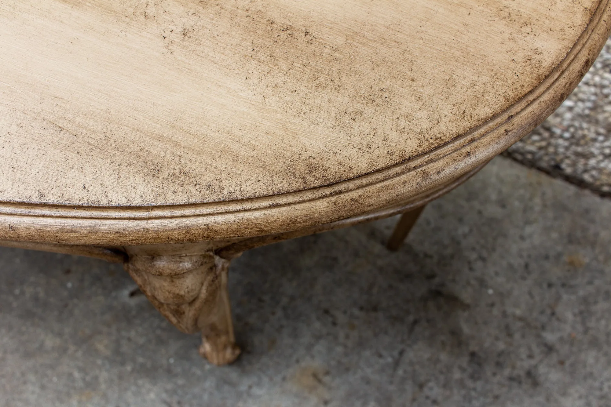 Vintage French Demilune Console Table