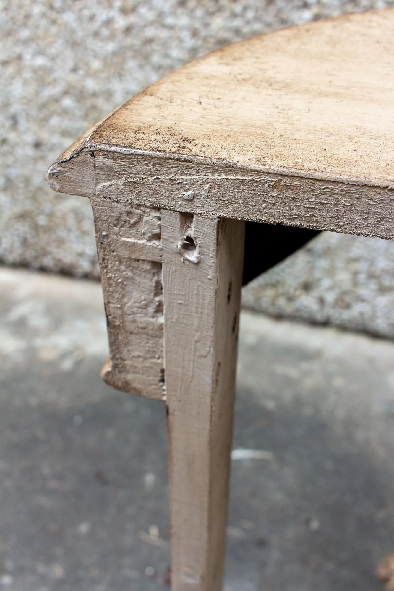 Vintage French Demilune Console Table