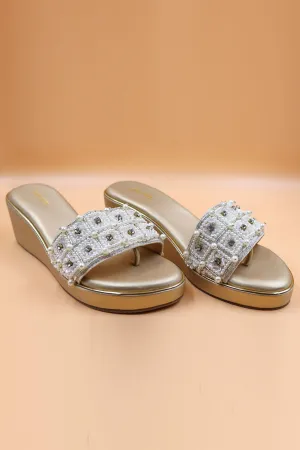 Zardosi Gold Embellished Wedges